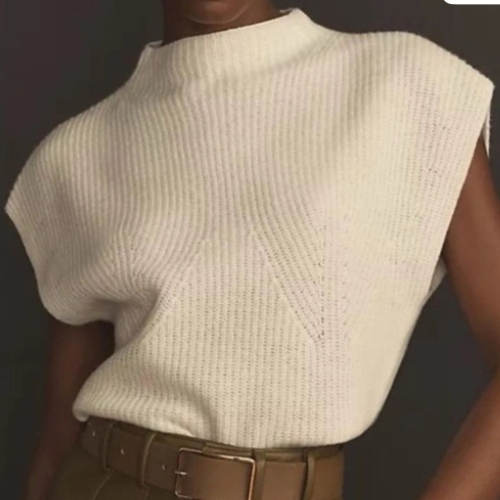 Anthropologie Maeve Cream Sweater Vest